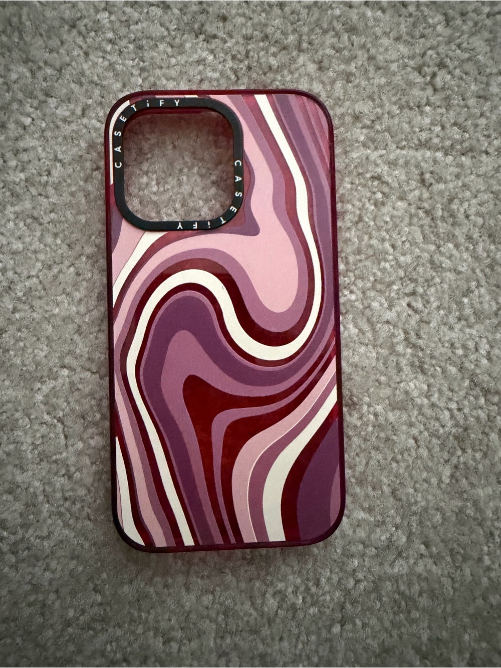 Casetify Marbled Swirl Phone Case in Pink, Burgundy & White